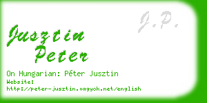 jusztin peter business card
